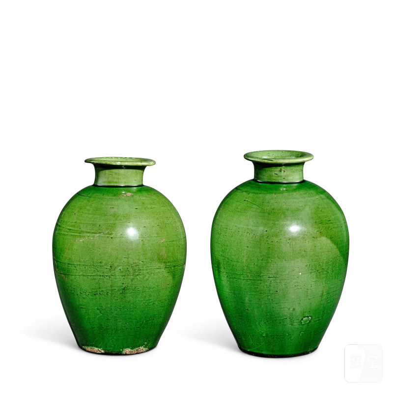 A pair of green-glazed jars, Liao dynasty | 遼 綠釉罐一對 - 图2